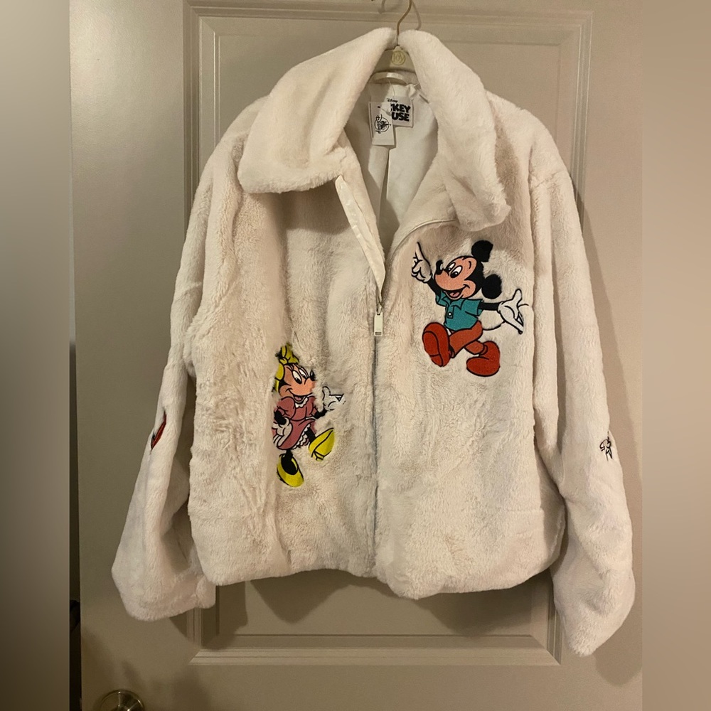 Mickey Mouse and Friends Faux Fur Jacket for Adults - Size XL